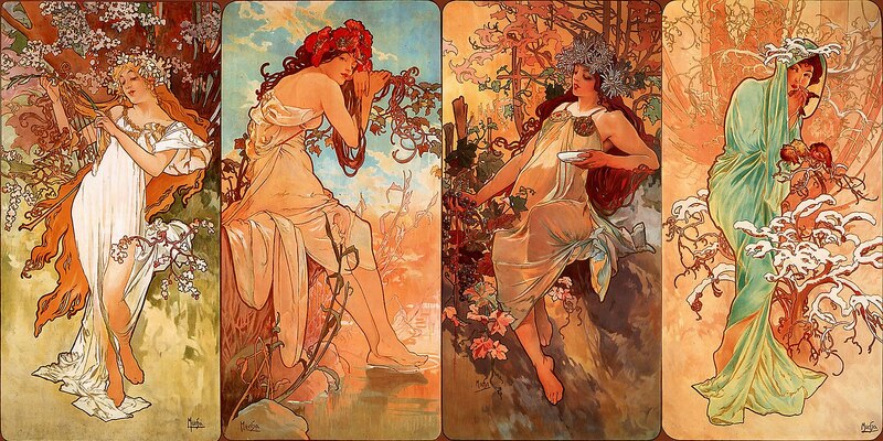 Cztery pory roku - Alfons Mucha