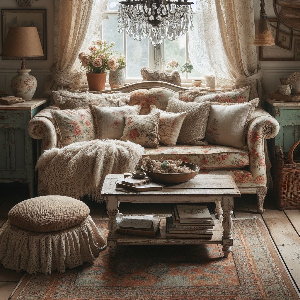 Salon w Stylu Shabby Chic