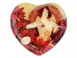 Talerz Kształt Serca Alfons Mucha Kamienie Szlachetne