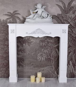 obudowa kominkowa shabby chic biała