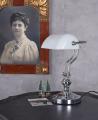 chromowana lampa bankierska w stylu belle epoque