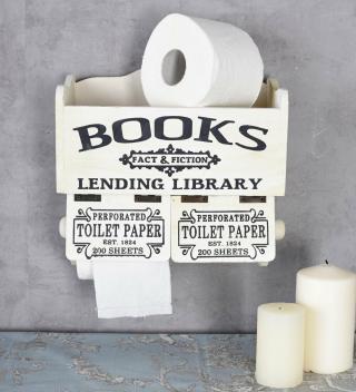 books skrzynkowy wieszak na papier toaletowy styl rustykalny