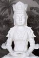 budda w pozycji lotosu biała figura styl orientalny 120 cm