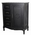 czarna komoda szafka cztery szuflady shabby chic