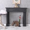 czarna obudowa kominkowa z kolumnami vintage shabby chic