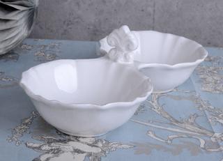 podwójna miseczka na przekąski styl shabby chic