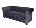 sofa dwuosobowa chesterfield szary aksamit