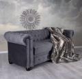 sofa dwuosobowa chesterfield szary aksamit