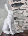 figura ogrodowa biały zając 60 cm