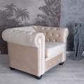 fotel klubowy chesterfield beżowy