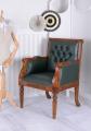 fotel styl chesterfield zielona skóra