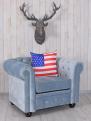 fotel klubowy styl chesterfield niebieski