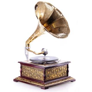 retro gramofon z tubą styl vintage
