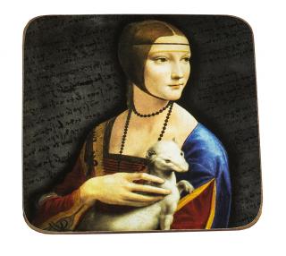 podkładka pod kubek leonardo da vinci dama z łasiczką