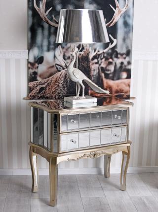 komoda dwie szuflady glamour lustra