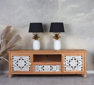 komoda telewizyjna ażurowe motywy styl boho