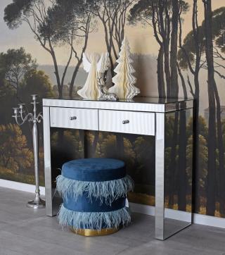 konsolka styl glamour dwie szuflady lustra
