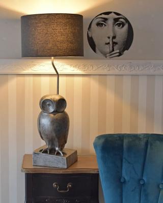 lampa figuralna tajemnicza sowa styl rustykalny
