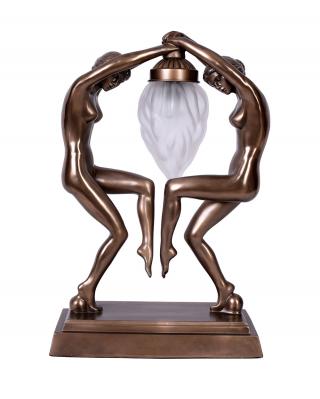lampa w stylu art deco figury kobiet