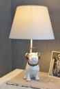 Biały Mops w Słuchawkach Lampa w Stylu Shabby Chic