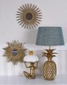 lampa złoty ananas styl jungle 56 cm