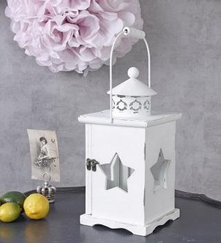 lampion z gwiazdą w stylu rustykalnym shabby chic