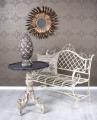 duża ławka ogrodowa w stylu shabby chic
