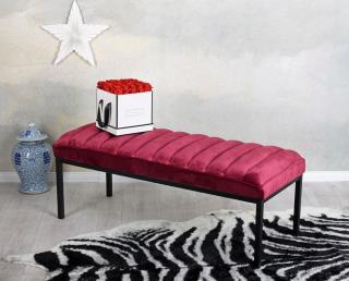 ławka tapicerowana aksamit bordo glamour