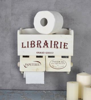 librairie skrzynkowy wieszak na papier toaletowy styl rustykalny