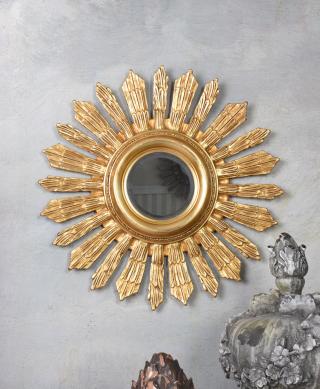 lustro słoneczne styl barokowy złote średnica 70 cm