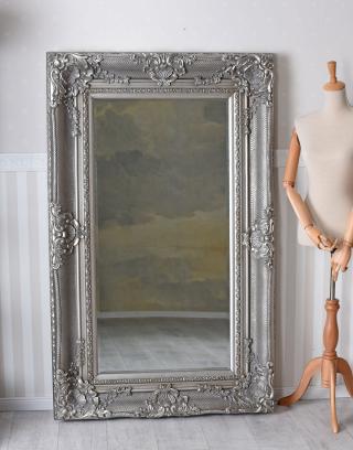 lustro styl barokowy srebrne 160 x 98 cm