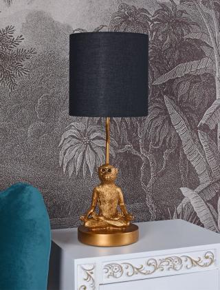medytująca małpka czarno-złota lampa