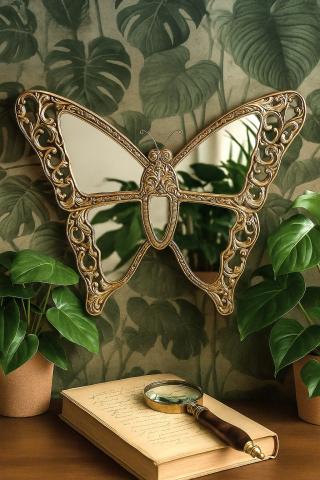 lustro motyl styl art deco dekoracje ściany 45x35 cm