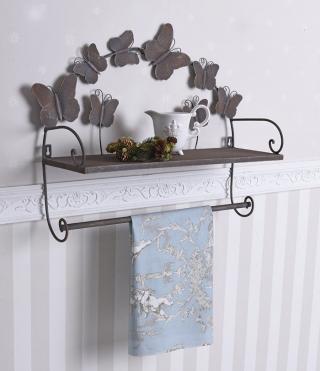 motyle metalowy regał na ścianę shabby chic