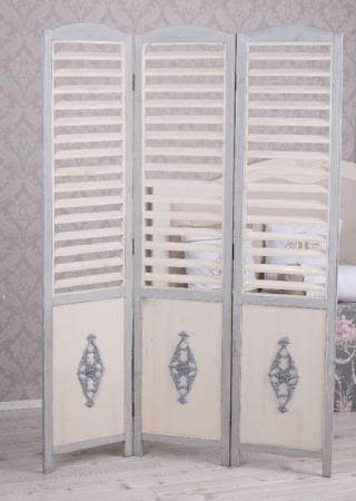 trzyczęściowy parawan w stylu prowansalskim shabby chic