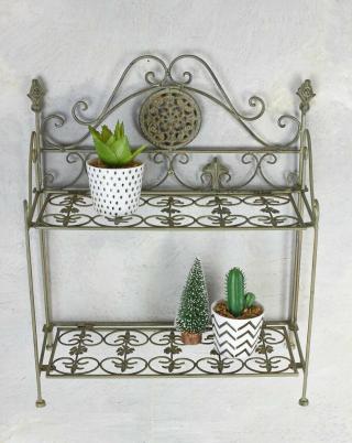 regał dwie półki styl vintage 40x17x47cm