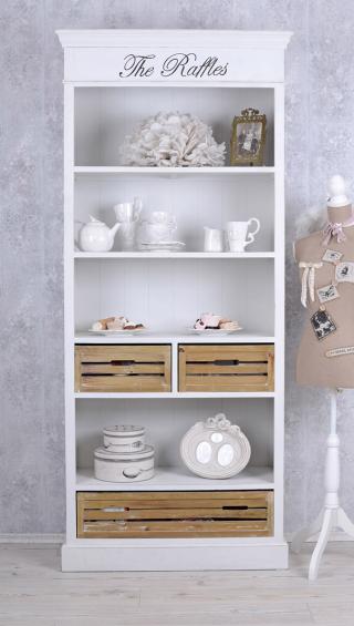 wysoki regal w stylu rustykalnym shabby chic 197 cm