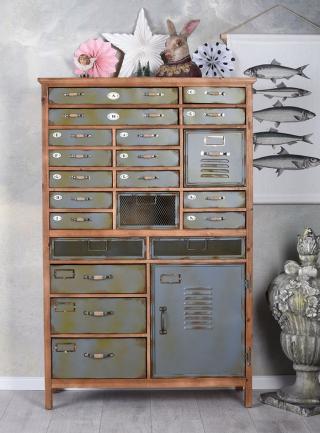 retro szafa apteczna 21 szuflad studio loft styl industrialny