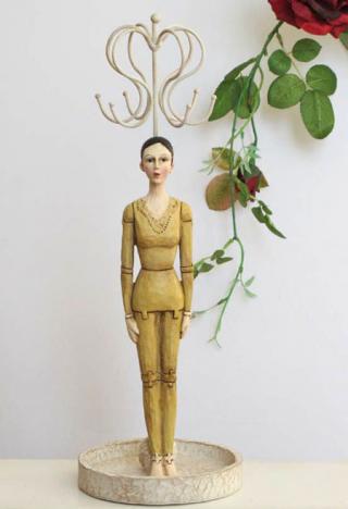 wieszak na biżuterię marionetka w stylu vintage