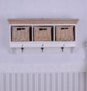 Ścienny Regał z Wieszakami Przedpokój Shabby Chic