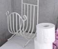 stojak na papier toaletowy z koszyczkiem shabby chic