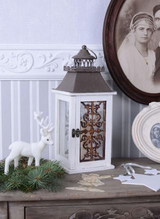 lampion w stylu rustykalnym shabby chic 42 cm