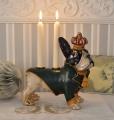 francuski buldog świecznik z figurą fantasy shabby chic