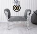 szaro-srebrna sofa meble barokowe
