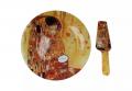 talerz z łopatką do ciasta gustav klimt pocałunek jasne tło