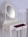 toaletka z owalnym lustrem w stylu wiktoriańskim shabby chic