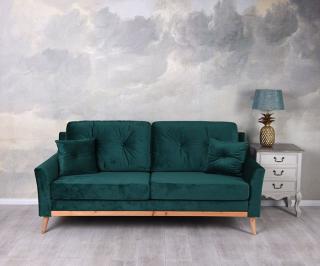 trzyosobowa szmaragdowa sofa