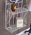 wieszak z lustrem i półkami shabby chic