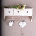 wiszący regał z szufladkami i wieszakami styl rustykalny shabby chic