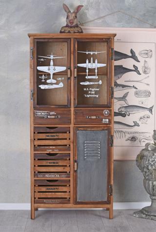 witryna pięć szuflad trzy szafki styl industrialny studio loft